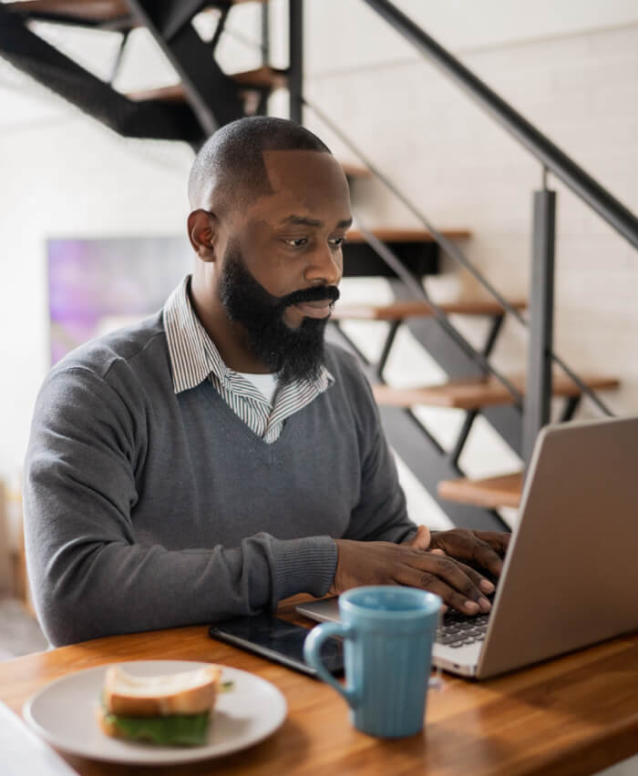 Man working at laptop